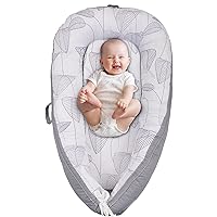 MXLOVERO Baby Lounger Cover, Baby Nest Co Sleeping 100% Cotton Breathable Cover Infant Sleeper Bed for Newborn Lounger Nest Bed Machine Washable, Adjustable Size (Leave)
