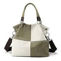 Faatoop Cute Canvas Tote Crossbody Shoulder Bag for Women Fashion Canvas Hobo Bags Multi-Color Casual Purses and Handbags
