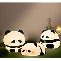 Panda(Huahua Pangda Toutou) Night Light Series, LED Squishy Novelty Animal Night Lamp, 3 Level Dimmable Nursery Nightlight for Breastfeeding Toddler Baby Kids Decor, Cool Gifts for Kids