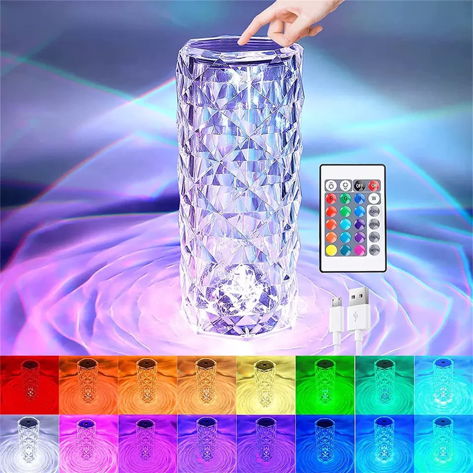 Mua Crystal Table Lamp with Rechargeable Battery Light Wireless ...