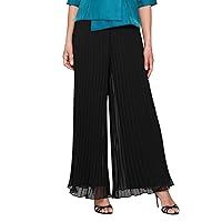 Alex Evenings Women's Wide Leg Chiffon Dress Pant for Mother of The Bride, Elegant Party Outfit (Petite and Regular Sizes)