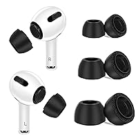 Pious Premium Memory Foam Tips for AirPods Pro, No Silicone Ear Tip Pain, Fit in The Charging Case, Noise-Reducing in-Ear Ear Caps Accessories, 3 Pairs (Assorted Sizes S/M/L), Black