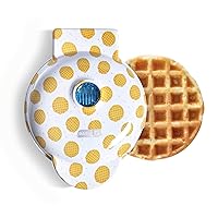 DASH Mini Waffle Maker Machine for Individuals, Paninis, Hash Browns, & Other On the Go Breakfast, Lunch, or Snacks, with Easy to Clean, Non-Stick Sides, White Waffle 4 Inch