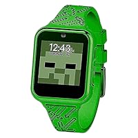 Kids Microsoft Minecraft Green Educational Touchscreen Smart Watch Toy for Boys, Girls, Toddlers - Selfie Cam, Learning Games, Alarm, Calculator, Pedometer & More (Model: MIN4045AZ)
