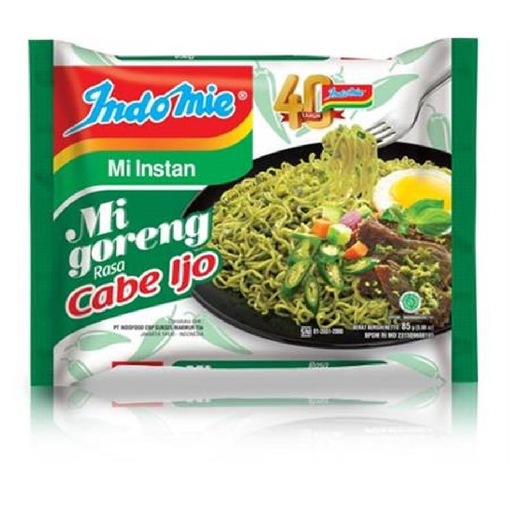Indonesia Indomie Instant Noodles 74g/75g/80g/85g (Green Chili Flavour 85g, 40 Packs)