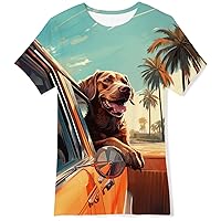 Boys Girls Casual T Shirt 3D Graphic Crewneck Short Sleeve Tops Tees 6-14 Years