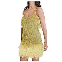 Women's Summer Dresses 2023 Solid Color Sleeveless Sling Tassel Style Dress Casual Dresses