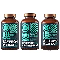 WILD FUEL Saffron Extract Capsules, Digestive Enzymes and Appetite Suppressant Dietary Bundle