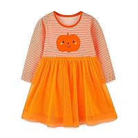 HOMAGIC2WE Toddler Girls Long Sleeve Dress Kids Cotton Fall Cute Casual Basic Shirt Dresses
