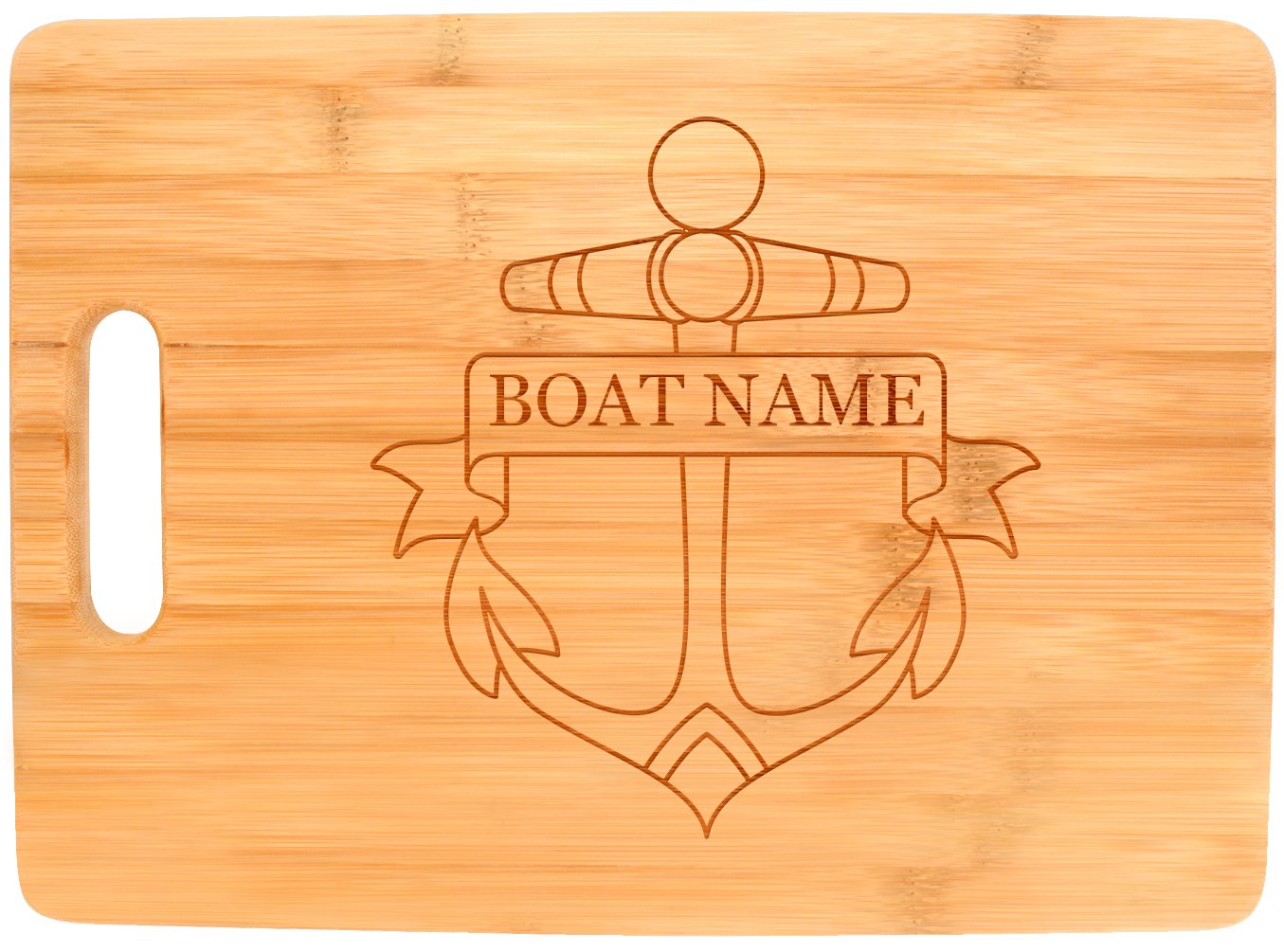 Customized Boating Gift Nautical Boat Name Anchor Personalized Decorative Wood Cutting Board Rectangle