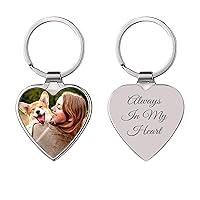 Personalized Full Color Photo Printing Heart Picture Custom Text Laser Engraved Love Note Dog Tag Pendant Keychain