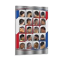 RCIDOS Men's Hair Guide Poster Hair Salon Poster Barber Posters (6) Canvas Painting Posters And Prints Wall Art Pictures for Living Room Bedroom Decor 16x24inch(40x60cm) Frame-style