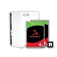 QNAP 2 Bay Home NAS with 4TB Storage Capacity, Preconfigured RAID 1 Seagate IronWolf Drives Bundle, with 1GbE Ports (TS-233-24ST-US)