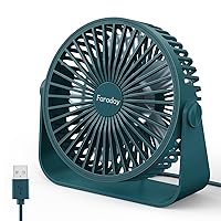 USB Desk Fans 5 Inches Portable Table Fans 360° Head Rotation Small Personal Desktop Fan for Home Office, 3 Speeds, Deep Green
