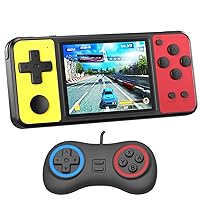 Handheld Game Console for Kids Aldults Preloaded 270 Classic Retro Games with 3.0'' Color Display and Gamepad Rechargeable Arcade Gaming Player (Black Yellow)