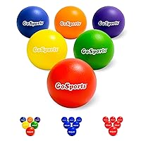 GoSports Soft Skin Foam Playground Dodgeballs - 6 Pack Set for Kids - Includes Mesh Carry Bag