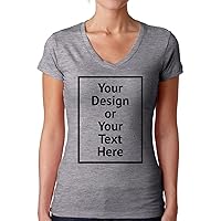 Custom Shirt V-Neck Women Personalized Add Your Image Text T-Shirt Design Photo Front/Back Print