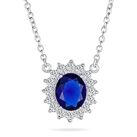 Classic Estate Vintage Style Crown 1.5 CT AAA CZ Halo Oval Navy Blue Cubic Zirconia Stud Earrings Station Pendant For Women Simulated Sapphire Silver Plated Brass