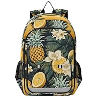 ALAZA Lemon Flowers Pineapple Backpack Bookbag Laptop Notebook Bag Casual Travel Daypack for Women Men Fits15.6 Laptop