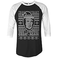 Threadrock Donald Trump Ugly Christmas Unisex Raglan T-Shirt