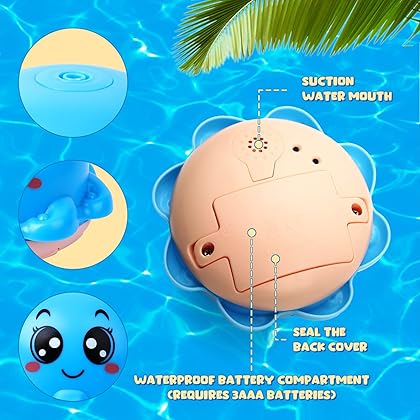 Baby Bath Toys,Octopus Swimming Pool Toy,Four Water Spray Patterns,Baby Light Up Bath Tub Toys,Waterproof Design Fun Bath Toys,Smooth Body Safety,Baby Toys for Kids