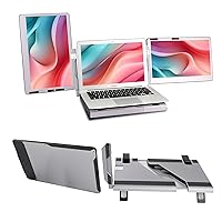 Alecewey F2 Laptop Screen Extender Monitor Triple Portable Monitor for Laptop 14 Inch Full Angle with Adjustable Stand Laptop Monitor Extender Plug and Play Type-C/HDMI for Windows,Mac