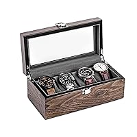4-Slot Wooden Men's Watch Case, Household Watch Storage Box, Women's Jewelry and Bracelet Display Box, Two Kinds of Covers are Optional 1215B(Color:B)
