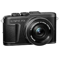 OM SYSTEM OLYMPUS PEN E-PL10 Black Camera Body with Black M.Zuiko Digital 14-42mm F3.5-5.6 EZ Lens