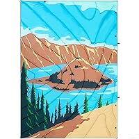 Camping Blanket, Puffy Waterproof Travel Blanket, Warm Cozy Picnic Blanket, for Outdoors, Travel, and Mountain.(Lake, 78
