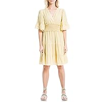 Max Studio Women's Yarn Dye Tiered Short Dress