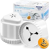 2Pack Replacement Filter for EPIC Water Filter Pitcher, Water Filter Pitcher Compatible with Aquagear Seychelle, BPA Free. Removes Fluoride, Chlorine, Lead, Odors