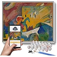 DIY Oil Painting Kit,Improvisation Painting by Wassily Kandinsky Paint by Number Kit On Canvas for Beginners