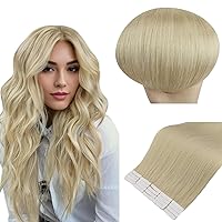 Full Shine Virgin Tape in Hair Extensions Real Human Hair 18 Inch Blonde Tape in Human Hair Extensions Machine Remy Hair Extensions Tape in for Party Long Lasting 25 Gram Soft Hair 10Pcs