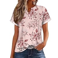 Women's Plus Size Summer Fashion Loose Casual Printing V-Neck Top Hawaiian Shirts for Women