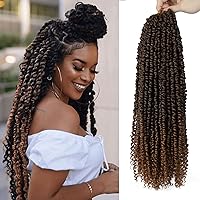 Passion Twist Hair - 8 Packs 20 Inch Passion Twist Crochet Hair For Women, Crochet Pretwisted Curly Hair Passion Twists Synthetic Braiding Hair Extensions (20 Inch 8 Packs, T30)