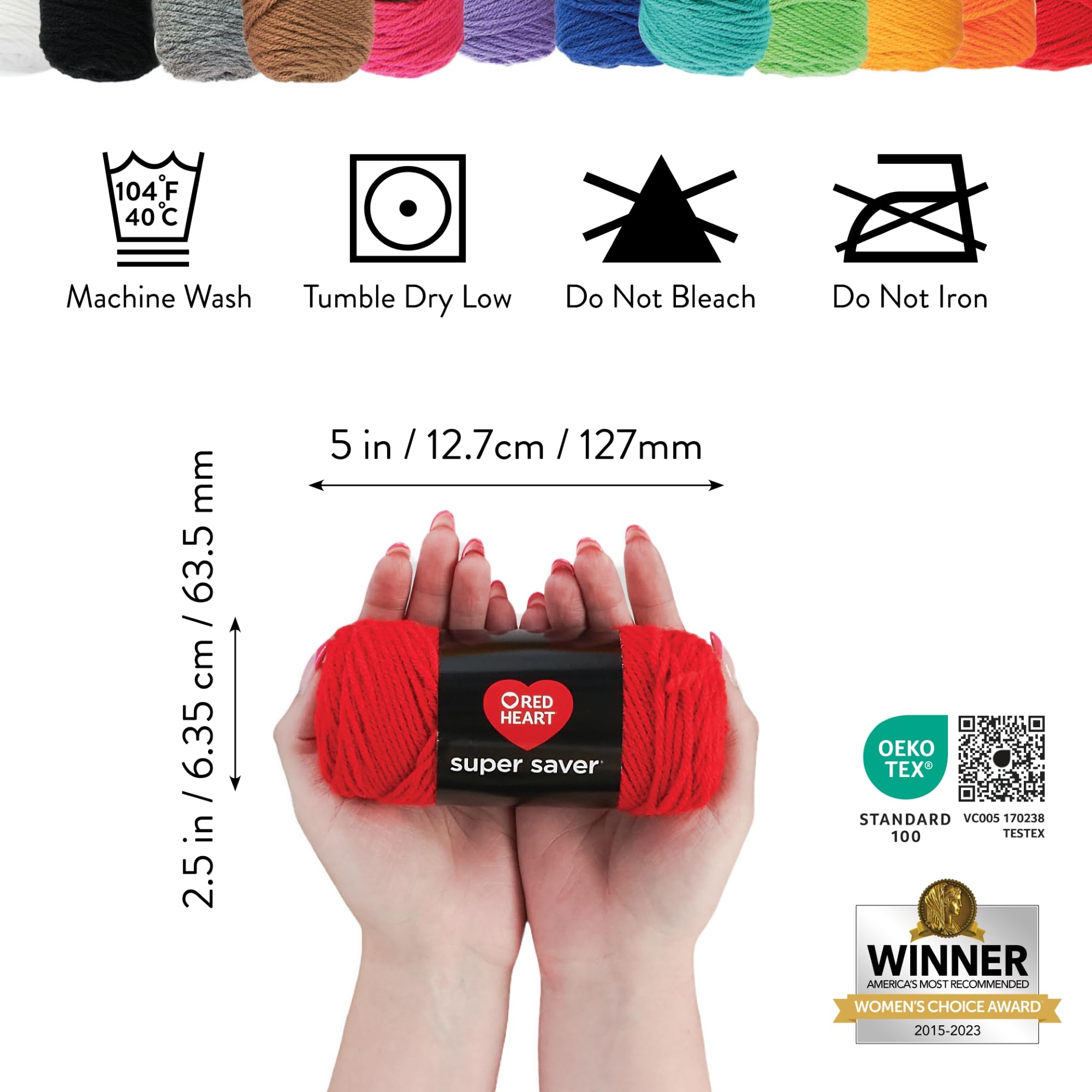 Red Heart Super Saver Soft Acrylic Yarn Beginners Knit Kit, with 12 Pack of 50g/1.7 oz. 4 Medium Worsted Yarn and Acceessories Knitting & Crocheting, for Chunky Sweaters, Blankets, Amigurumi