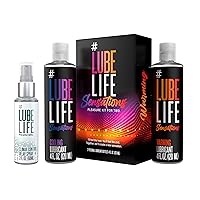 Lube Life What's Mine is Yours Pleasure Kit for Men and Couples, Last Longer Delay Spray with Cooling & Warming Personal Lubricants for a Tingling & Invigorating Intimate Experience