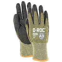 MAGID D-ROC Lightweight Aramid Blend Polyurethane Palm Coated Work Gloves – Cut Level A9 (1 Pair)