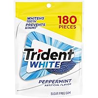 White Sugar Free Gum, Peppermint, 180 Count (Packaging May Vary)