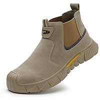 Welding Steel Toe Cap Work Boots Suede Leather Slip On Non Slip Low Top Mid Top Safety Trainers Construction Industrial Shoe