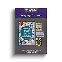 DaySpring - The Lord's Love Never Ends - 4 Floral Desgin Assortment with Scripture - 12 Boxed Praying for You Cards & Envelopes (J9176)