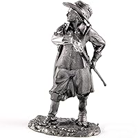France. Royal Musketeer D'Artagnan from The Three Musketeers Metal Sculpture. Collection 54mm (Scale 1/32) Miniature Figurine. Tin Toy Soldiers