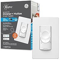 CYNC Smart Dimmer Light Switch & Motion Sensor, No Neutral Wire Required, Bluetooth and WiFi 3-Wire Switch, Works with Amazon Alexa and Google Home, White (1 Pack)