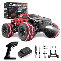 EAZYRC 1/18 Colorado RC Monster Truck 4X4, Brushless Fast Truck Off Road with Chevorlet Licensed, 45+ KPH Rechargeable Remote Control Truck for Adult with 2.4 GHz Radio,Battery(Red)
