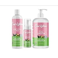 Olive Oil Curlshow Curl Style Milk Infused with Collagen & Avocado Oil - Curl Style Mousse Infused with Collagen & Avocado Oil - Curl Creator Infused - Bundle