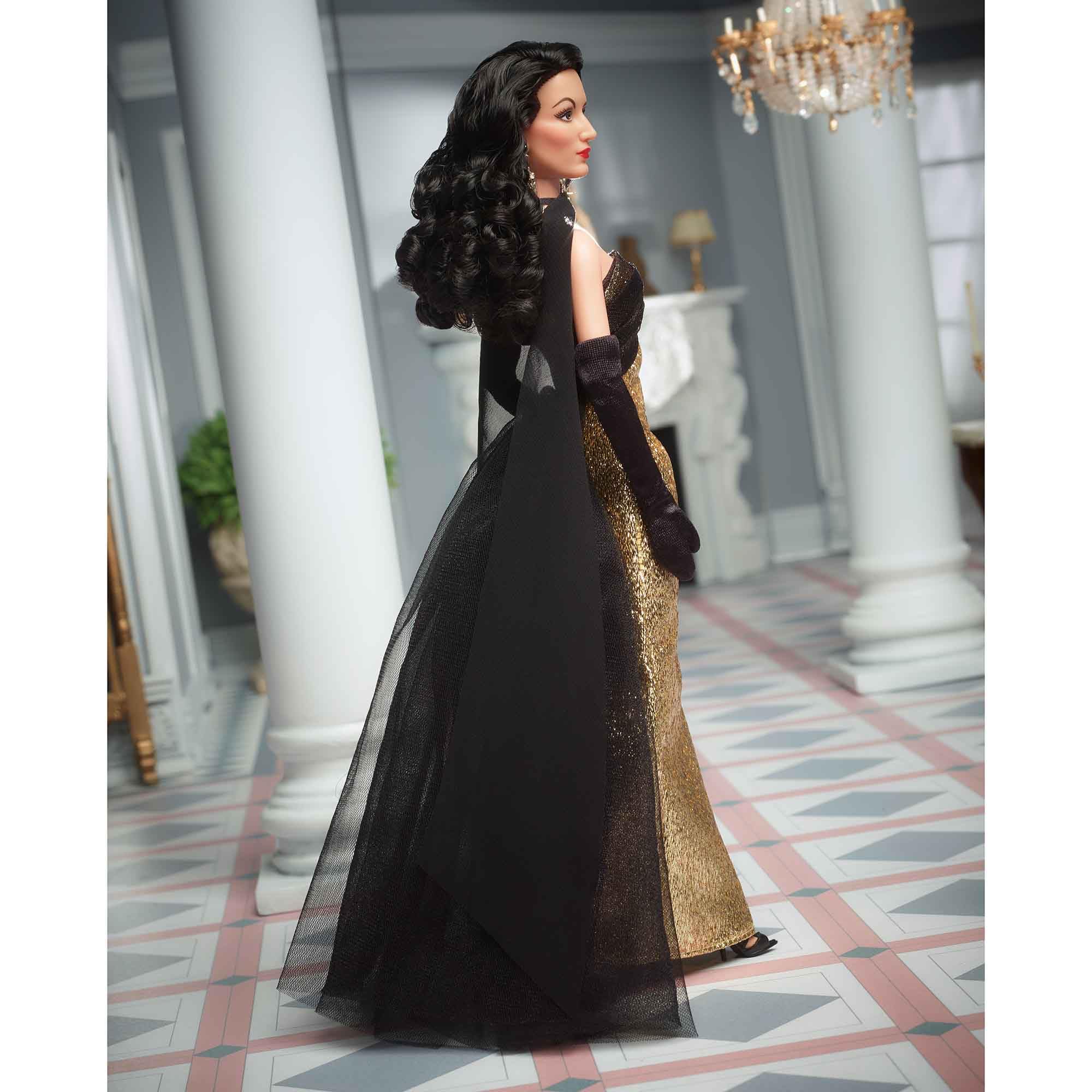 Barbie Collector Signature Doll, María Félix Wearing Elegant, Glimmering Gold and Black Gown with Ornate Jewelry, Barbie Tribute Collection