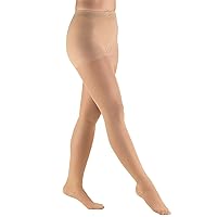 Truform Sheer Compression Pantyhose, 20-30 mmHg, Women's Shaping Tights, 20 Denier, Beige, Large