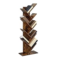 VASAGLE 9-Tier Floor Standing Tree Bookshelf, with Shelves for Living Room, Home Office, Rustic Brown ULBC11BX