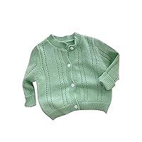 Kids Toddler Babys Girls Boys Spring Winter Solid Knit Sweater Cardigan Long Sleeve Coat Jacket Sweater Hood for