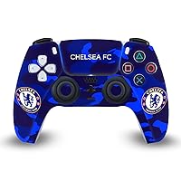 Head Case Designs Officially Licensed Chelsea Football Club Camouflage Mixed Logo Vinyl Faceplate Sticker Gaming Skin Decal Cover Compatible with Sony Playstation 5 PS5 DualSense Controller